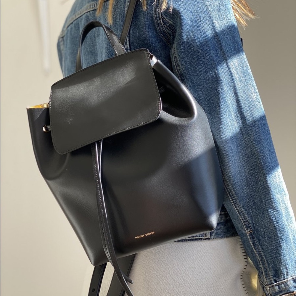 Mansur Gavriel Black Leather Backpack